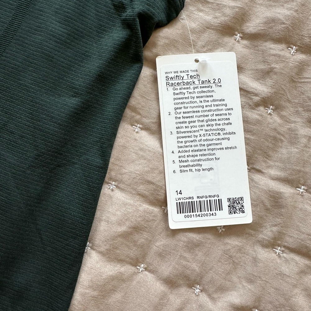 Lululemon Swiftly Tank NWT size 14 - Picture 2 of 3